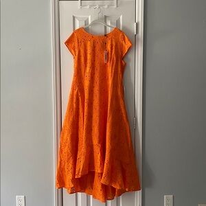 Universal Standard Orange Eyelet Dress